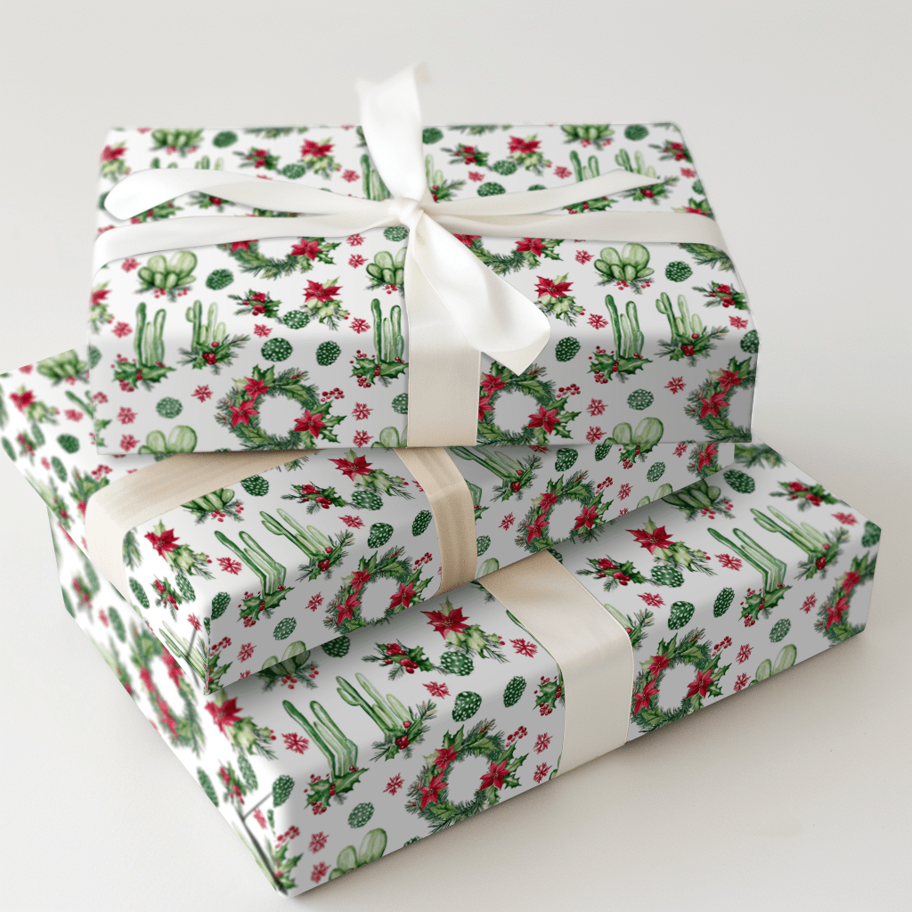 Cactus and Carols - Wrapping Paper - Aspen & Arlo