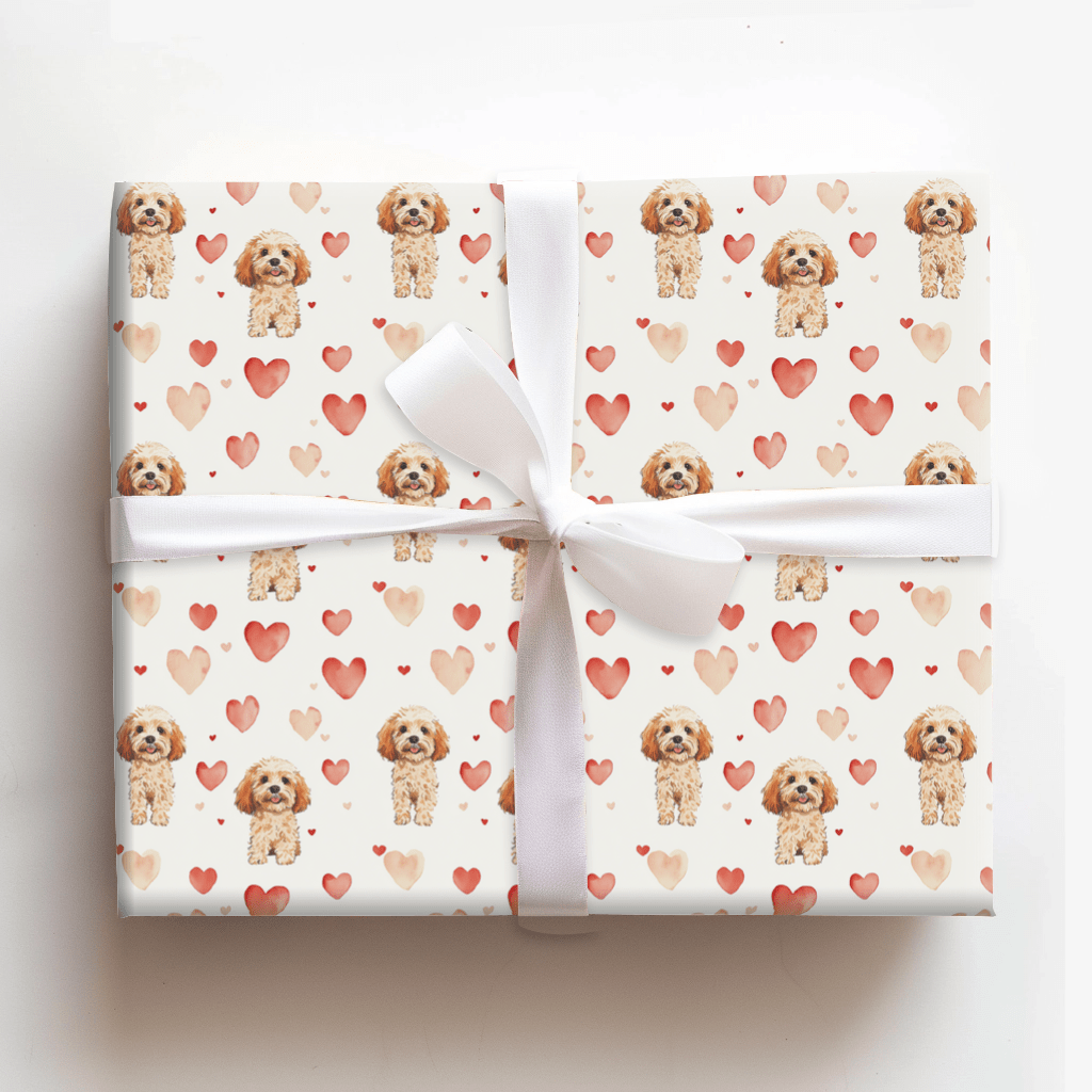 Cavapoo Valentine - Wrapping Paper - Aspen & Arlo