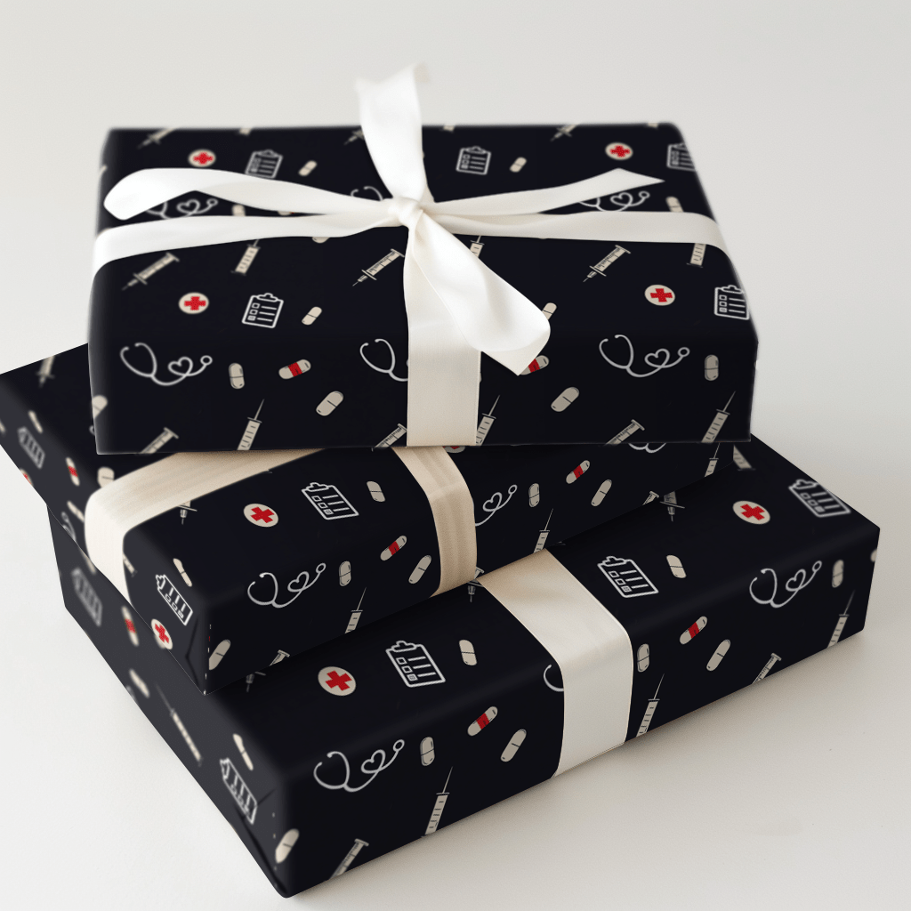 Checking Your Vitals Twice - Wrapping Paper - Aspen & Arlo