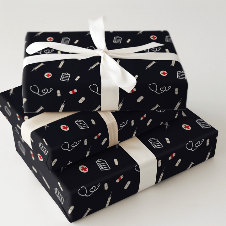 Checking Your Vitals Twice - Wrapping Paper - Aspen & Arlo
