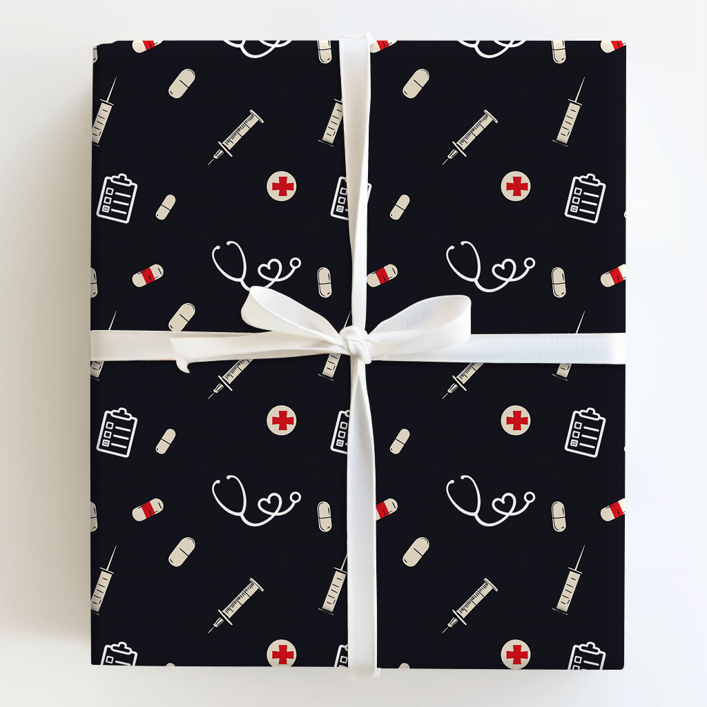 Checking Your Vitals Twice - Wrapping Paper - Aspen & Arlo