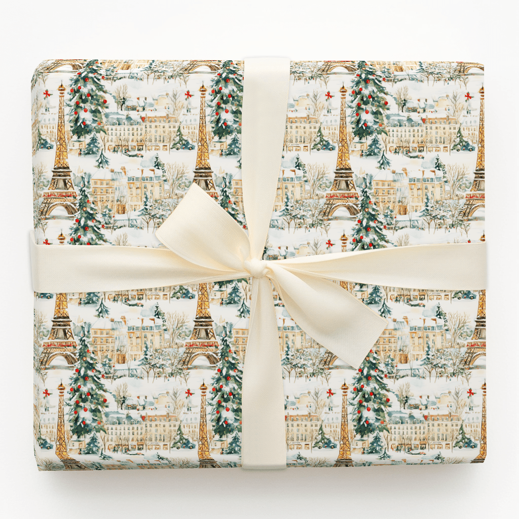 Christmas In Paris Wrapping Paper: Holiday City Gift Wrap – Aspen & Arlo