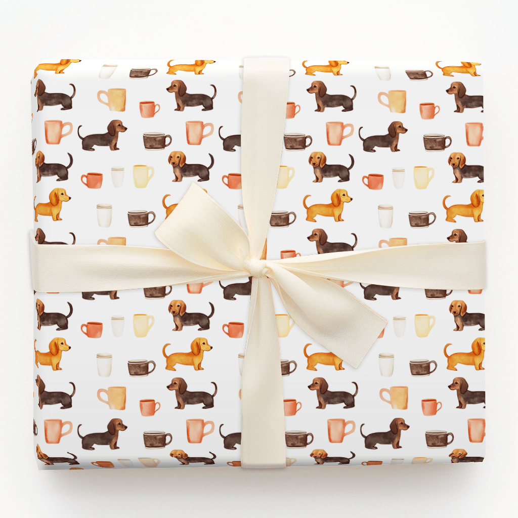 Coffee Day with the Dachshund - Wrapping Paper - Aspen & Arlo