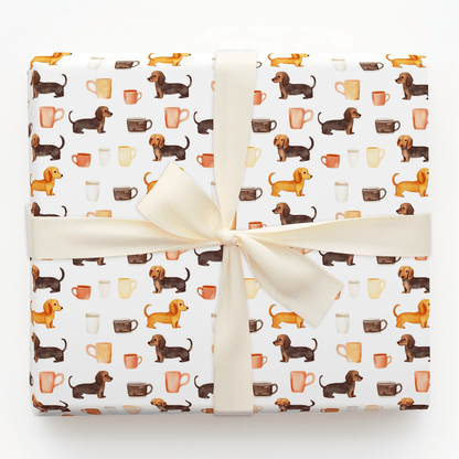 Coffee Day with the Dachshund - Wrapping Paper - Aspen & Arlo