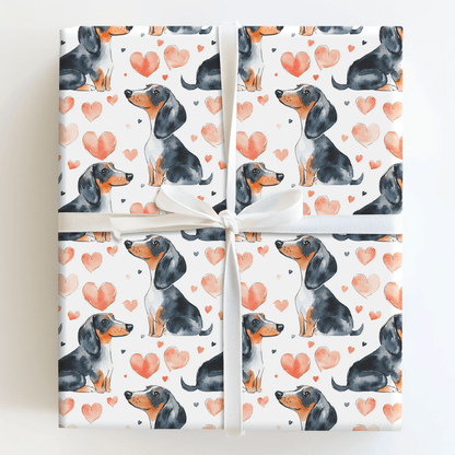 Dachshund Valentine - Wrapping Paper - Aspen & Arlo