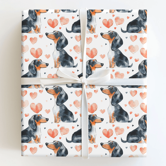 Dachshund Valentine - Wrapping Paper - Aspen & Arlo