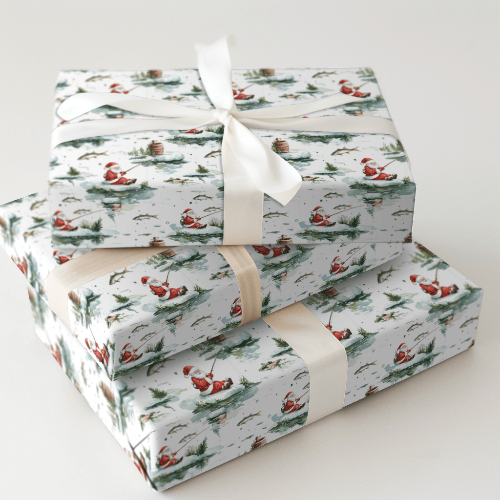Downstream Santa - Wrapping Paper - Aspen & Arlo