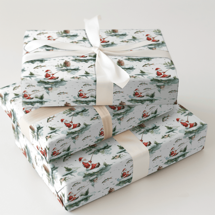 Downstream Santa - Wrapping Paper - Aspen & Arlo