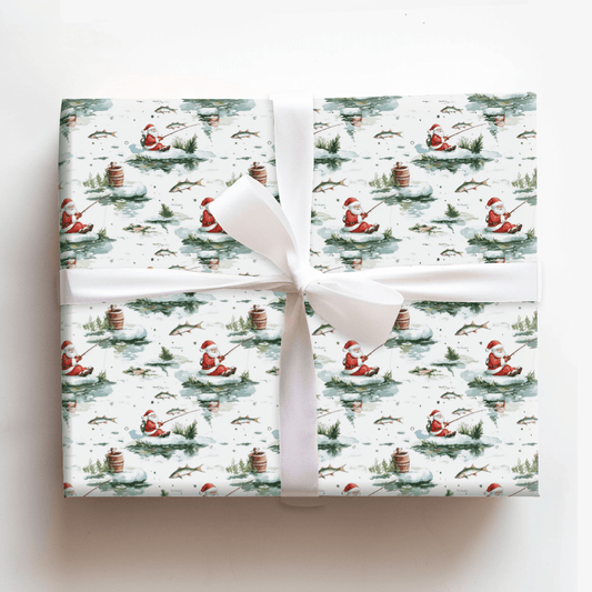 Downstream Santa - Wrapping Paper - Aspen & Arlo