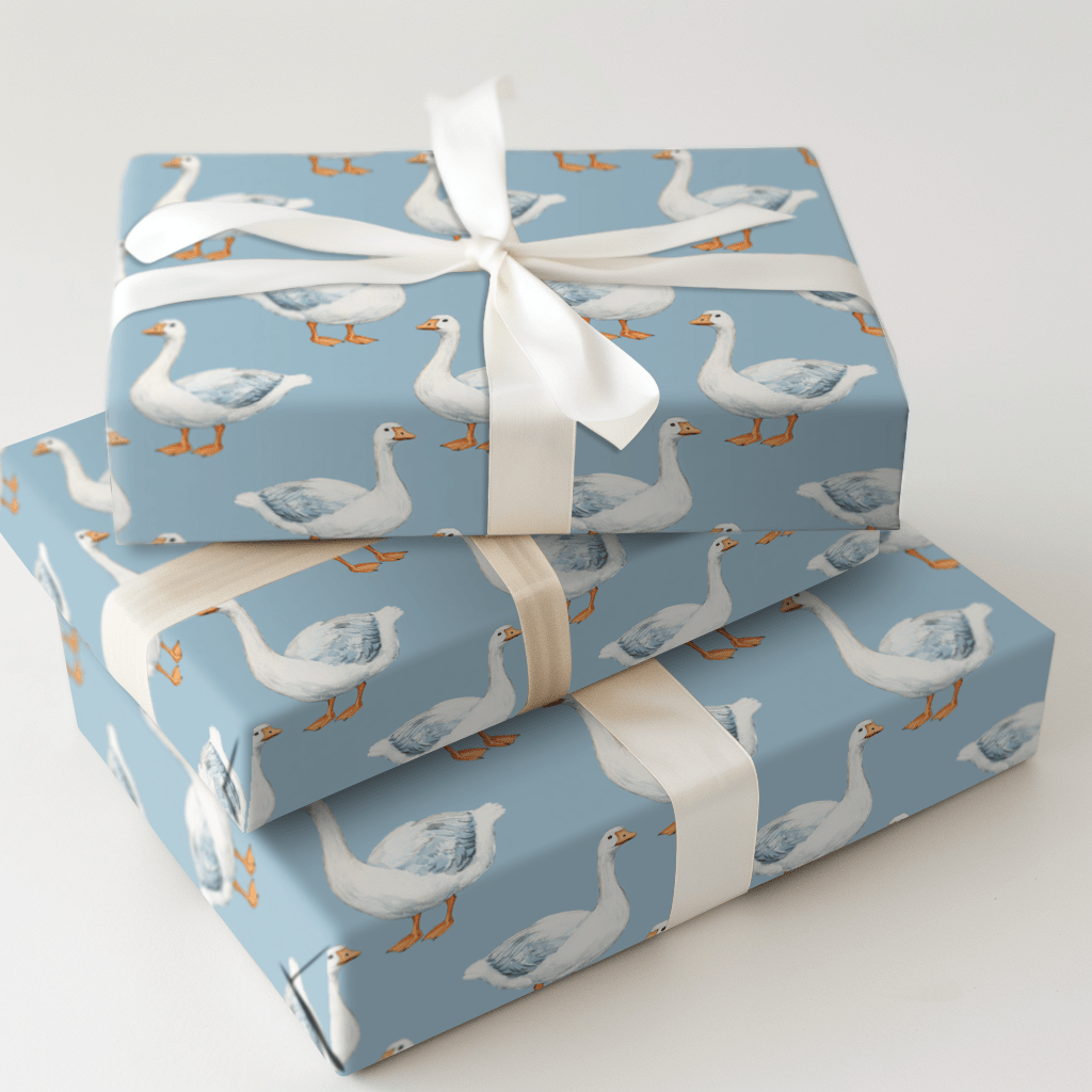 Dreamy Goose Blues - Wrapping Paper - Aspen & Arlo