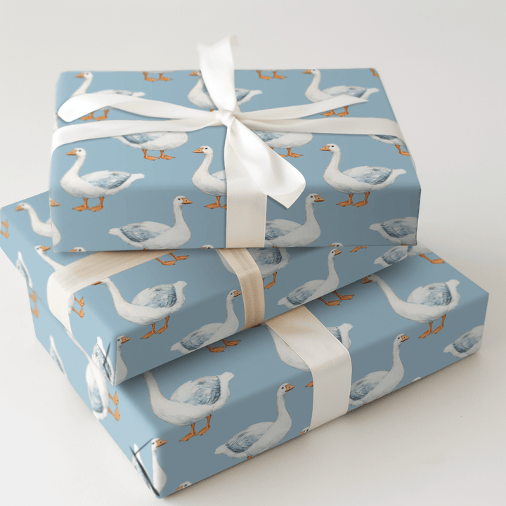 Dreamy Goose Blues - Wrapping Paper - Aspen & Arlo
