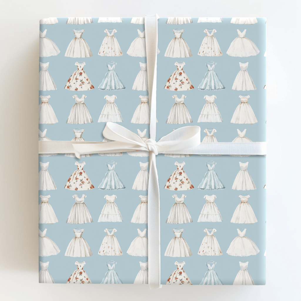 Dress in Something Blue Wrapping Paper: Bridal Wedding Gift Wrap – Aspen & Arlo