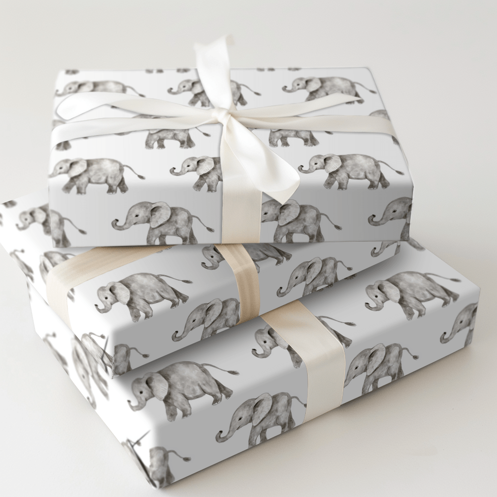 Elephants Never Forget the Cake - Wrapping Paper - Aspen & Arlo