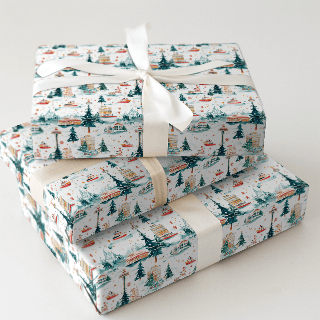 Festive Seattle - Wrapping Paper - Aspen & Arlo
