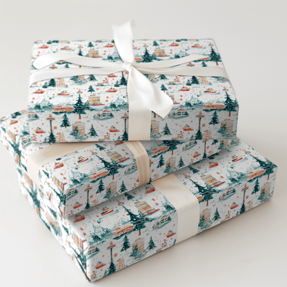 Festive Seattle - Wrapping Paper - Aspen & Arlo