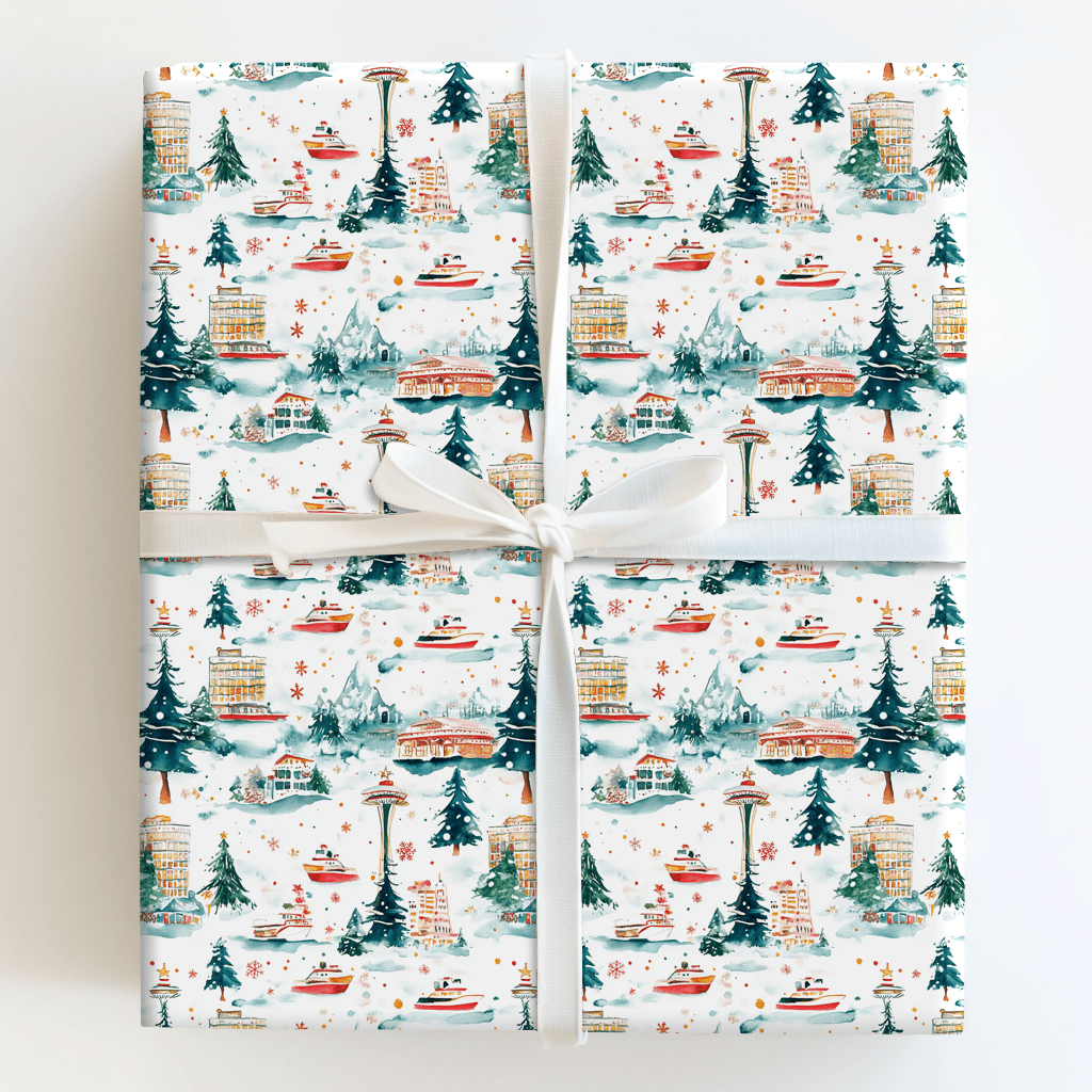Festive Seattle - Wrapping Paper - Aspen & Arlo