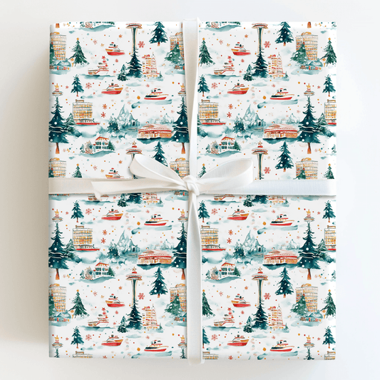Festive Seattle - Wrapping Paper - Aspen & Arlo