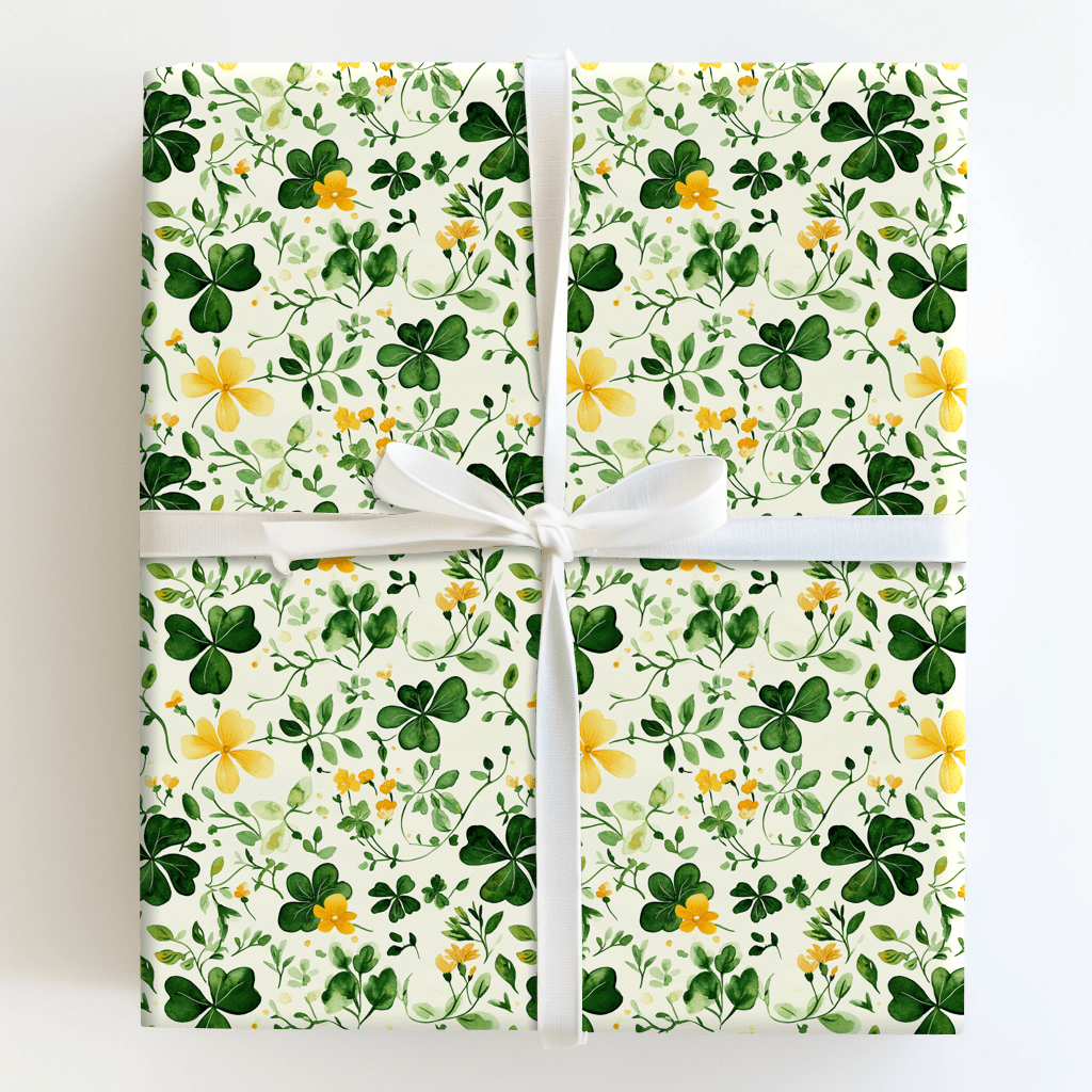 Fields of Lucky Shamrocks - Wrapping Paper - Aspen & Arlo