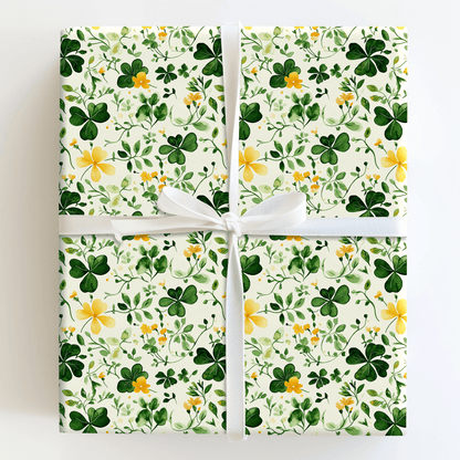 Fields of Lucky Shamrocks - Wrapping Paper - Aspen & Arlo