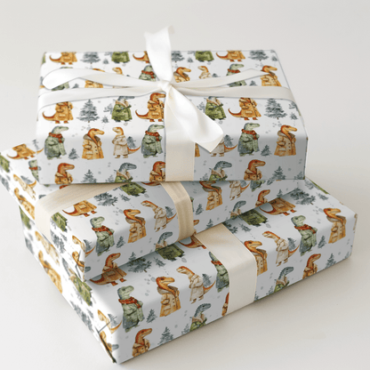 Frosty the Dino - Wrapping Paper - Aspen & Arlo