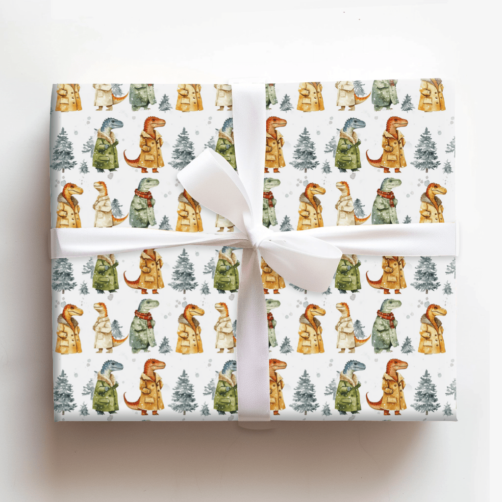Frosty the Dino - Wrapping Paper - Aspen & Arlo