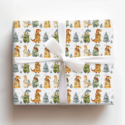 Frosty the Dino - Wrapping Paper - Aspen & Arlo