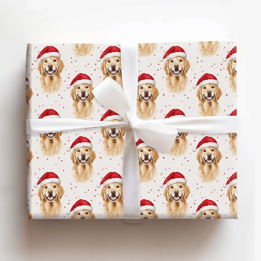 Furry Santa Surprise - Wrapping Paper - Aspen & Arlo