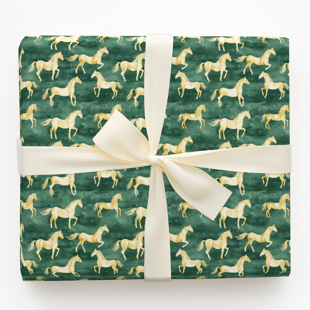 Galloping Green - Wrapping Paper - Aspen & Arlo