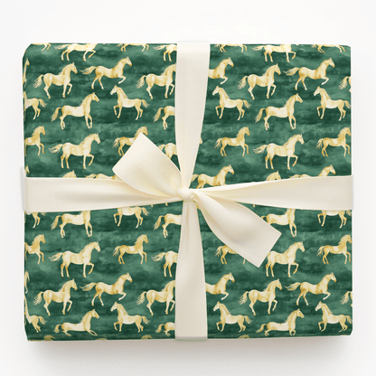 Galloping Green - Wrapping Paper - Aspen & Arlo