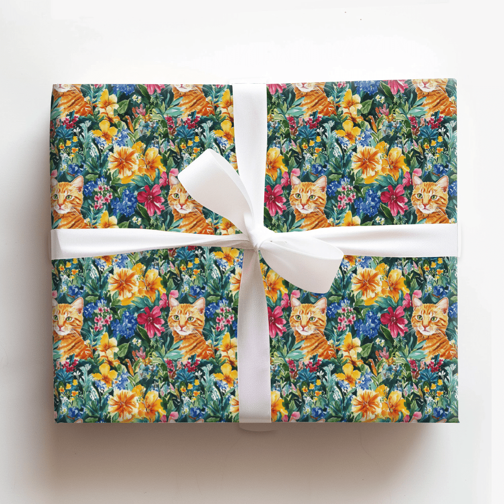 Garden Day with the Orange Tabby - Wrapping Paper - Aspen & Arlo
