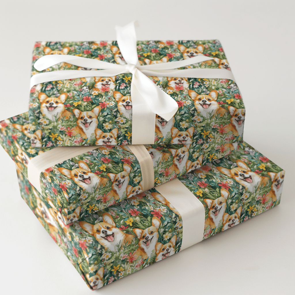 Garden with the Corgi - Wrapping Paper - Aspen & Arlo