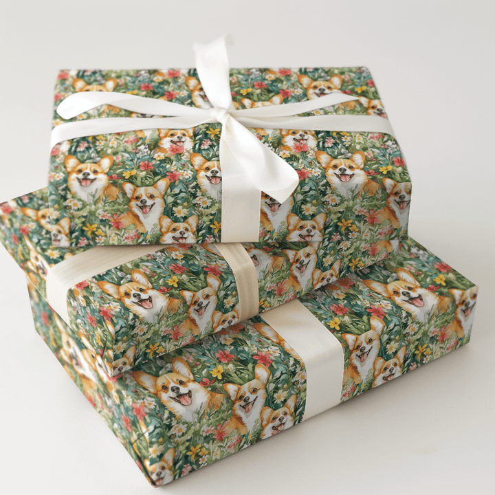 Garden with the Corgi - Wrapping Paper - Aspen & Arlo
