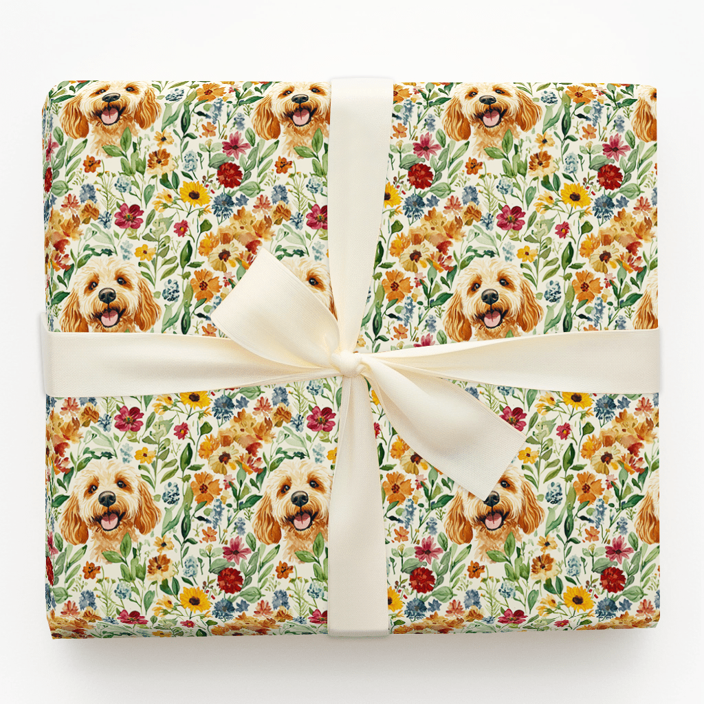 Garden with the Goldendoodle - Wrapping Paper - Aspen & Arlo
