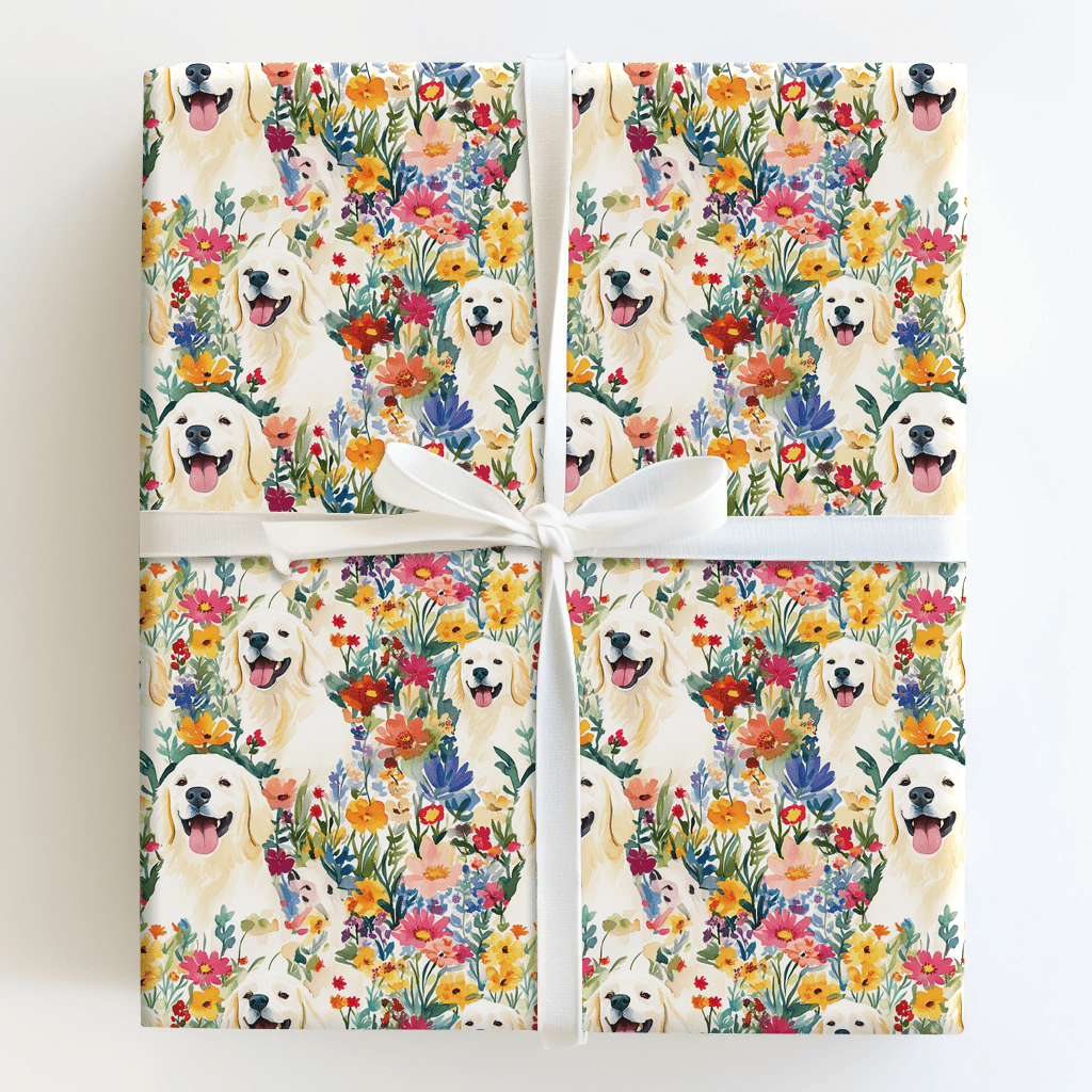 Garden with the White Lab - Wrapping Paper - Aspen & Arlo