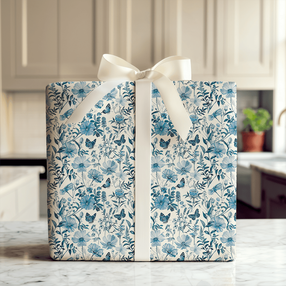 Garden Party Baby Blue - Wrapping Paper - Aspen & Arlo