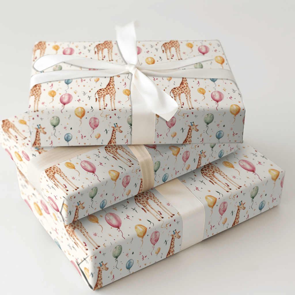 Giraffetastic Celebration - Wrapping Paper - Aspen & Arlo