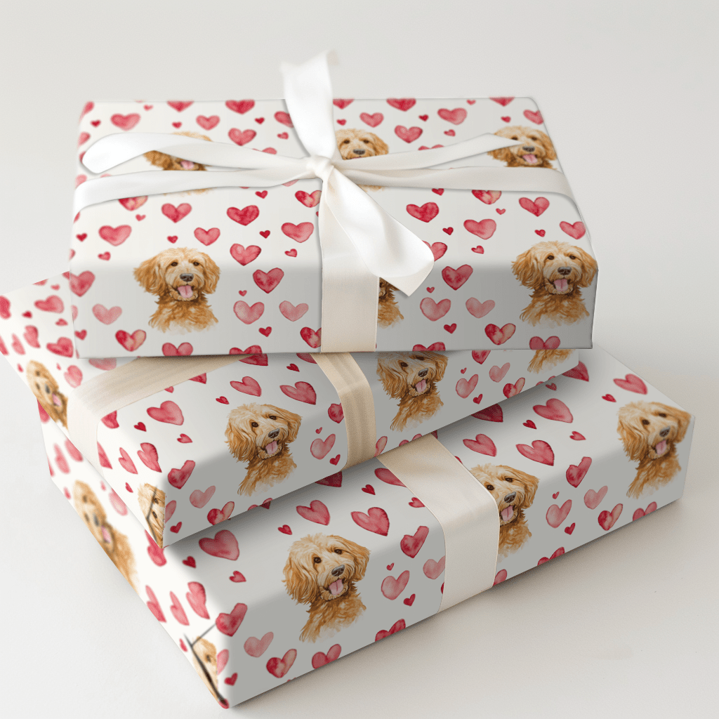 Goldendoodle Valentine - Wrapping Paper - Aspen & Arlo