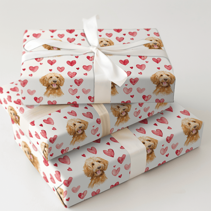 Goldendoodle Valentine - Wrapping Paper - Aspen & Arlo