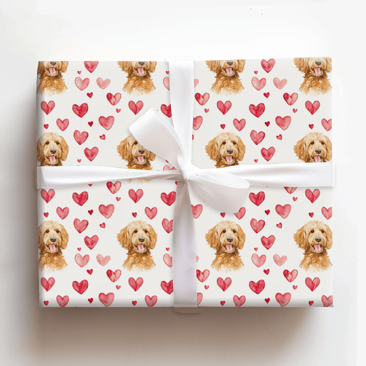 Goldendoodle Valentine - Wrapping Paper - Aspen & Arlo