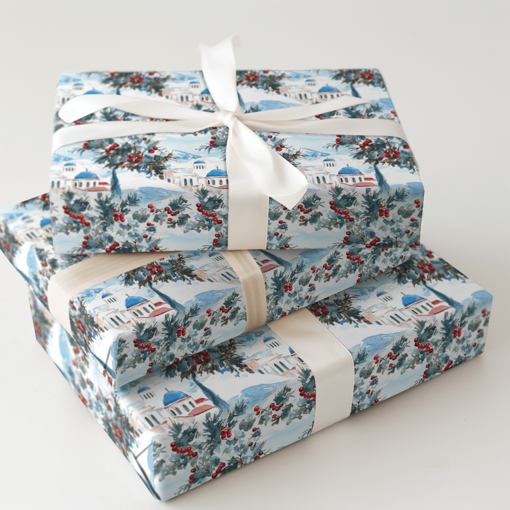 Greece Christmas - Wrapping Paper - Aspen & Arlo