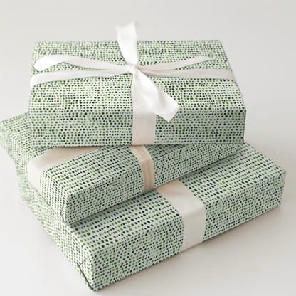 Green Dots Glow - Wrapping Paper - Aspen & Arlo