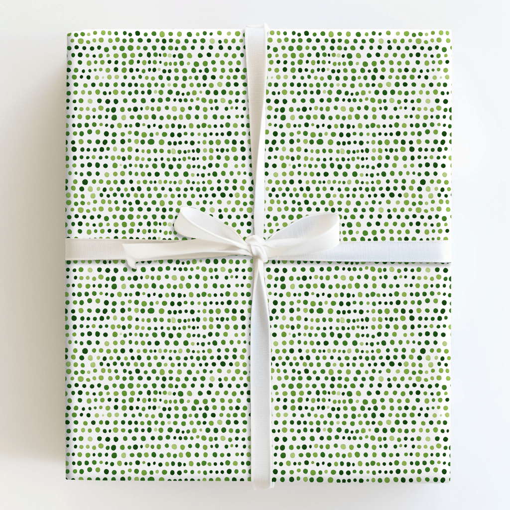Green Dots Glow - Wrapping Paper - Aspen & Arlo