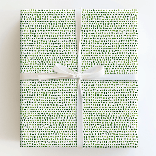 Green Dots Glow - Wrapping Paper - Aspen & Arlo