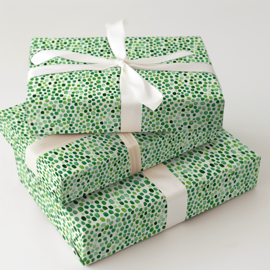 Green Dots - Wrapping Paper - Aspen & Arlo