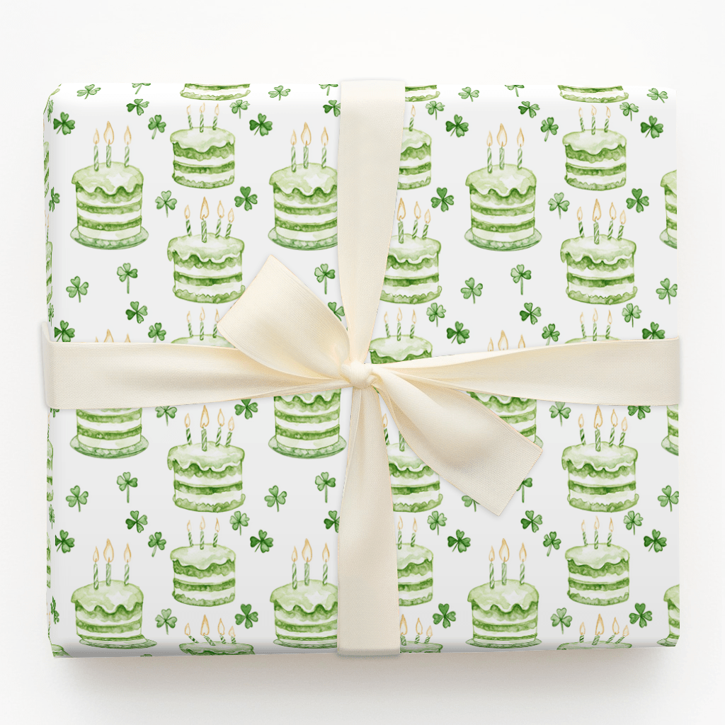 Green Glitter and Cake - Wrapping Paper - Aspen & Arlo