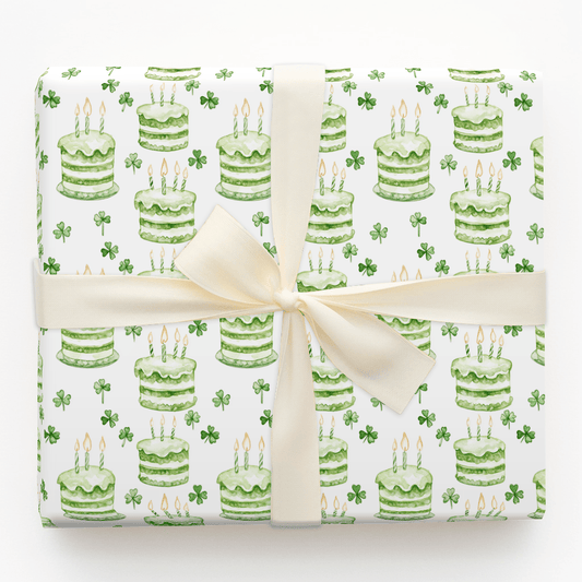 Green Glitter and Cake - Wrapping Paper - Aspen & Arlo