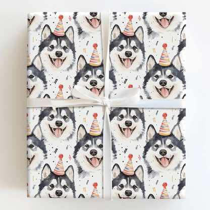 Happy Birthday Husky - Wrapping Paper - Aspen & Arlo
