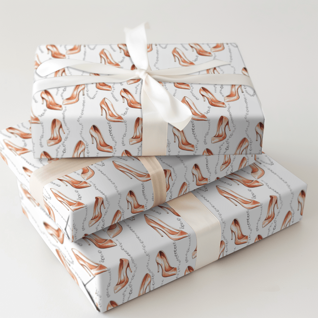 Heels and Pearls - Wrapping Paper - Aspen & Arlo