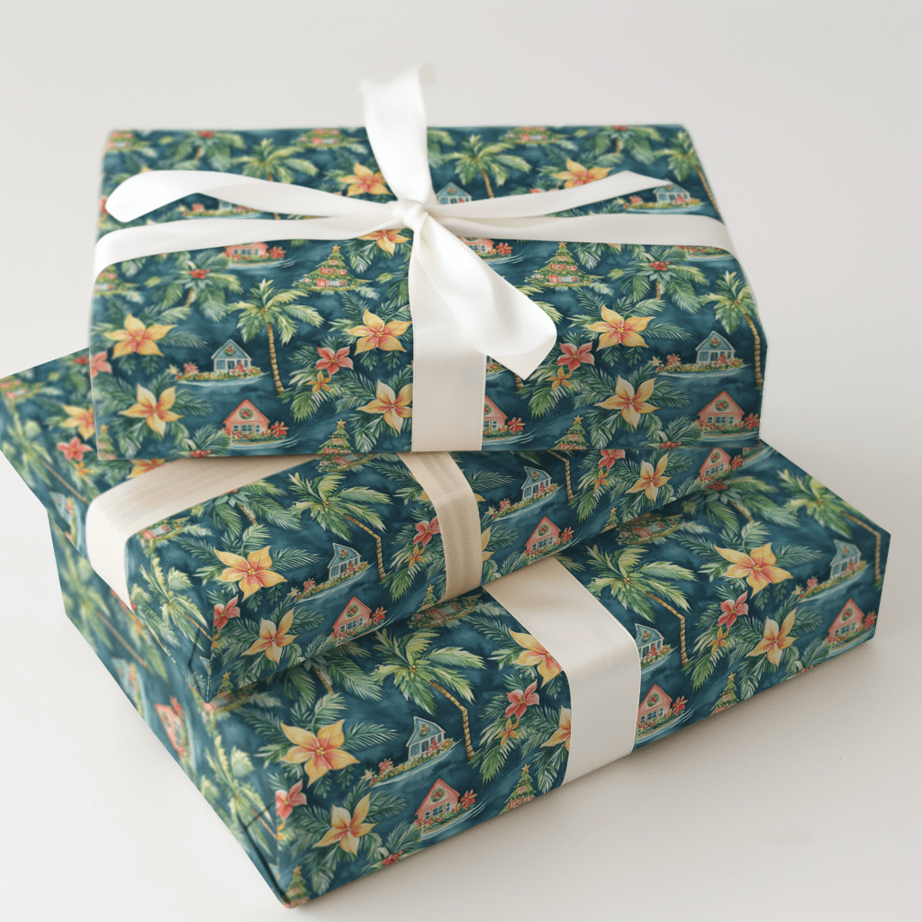 Hibiscus Holiday - Wrapping Paper - Aspen & Arlo