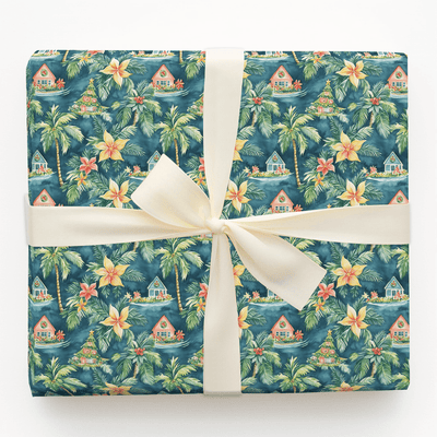 Hibiscus Holiday - Wrapping Paper - Aspen & Arlo
